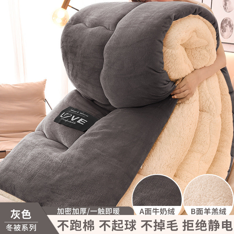 掛け布団 シープ調 肌かけ布団 防寒毛布 蓄熱 冬に暖かい ブランケット ふわもこ 無地 キルティング カラー かけ布団 掛け毛布 吸湿発熱 静電気防止 ボア布団 保温防寒 通年寝具 蓄熱わた入り なめらかな肌触り 冬のかけ布団 (ブルー, 180x220cm「重さ3kg」)