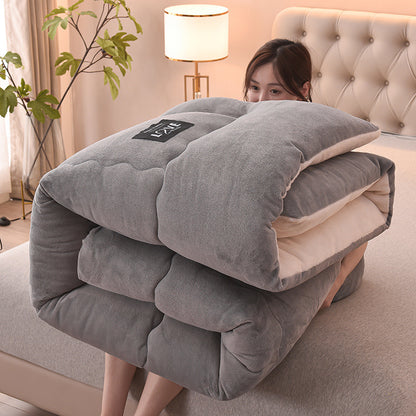 掛け布団 シープ調 肌かけ布団 防寒毛布 蓄熱 冬に暖かい ブランケット ふわもこ 無地 キルティング カラー かけ布団 掛け毛布 吸湿発熱 静電気防止 ボア布団 保温防寒 通年寝具 蓄熱わた入り なめらかな肌触り 冬のかけ布団 (ブルー, 180x220cm「重さ3kg」)